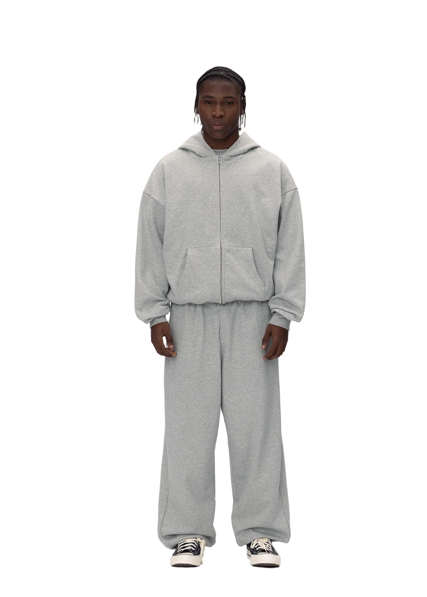 ABC ZIP HOODIE HEATHER GREY
