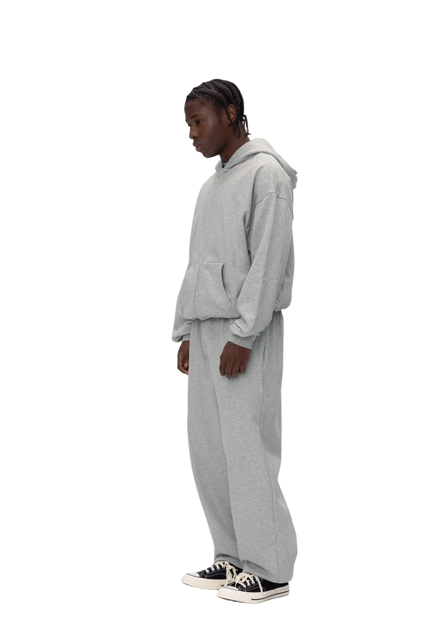 ABC ZIP HOODIE HEATHER GREY