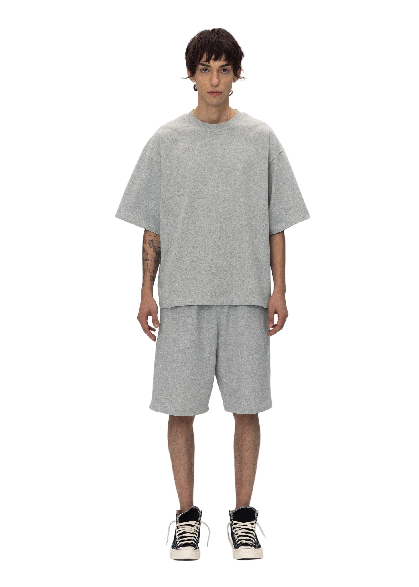 ABC SWEAT SHORTS HEATHER GREY