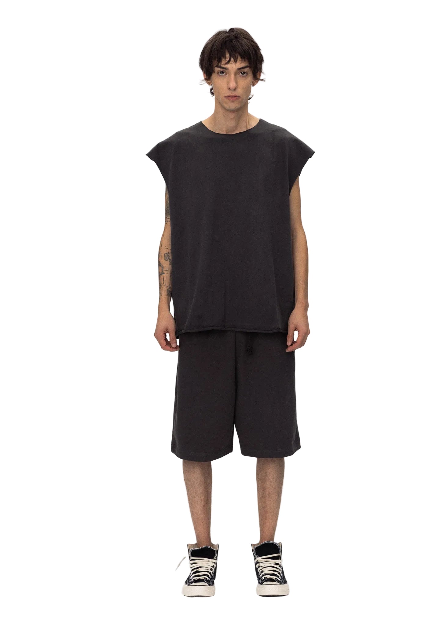 ABC SLEEVELESS TEE DARK GREY